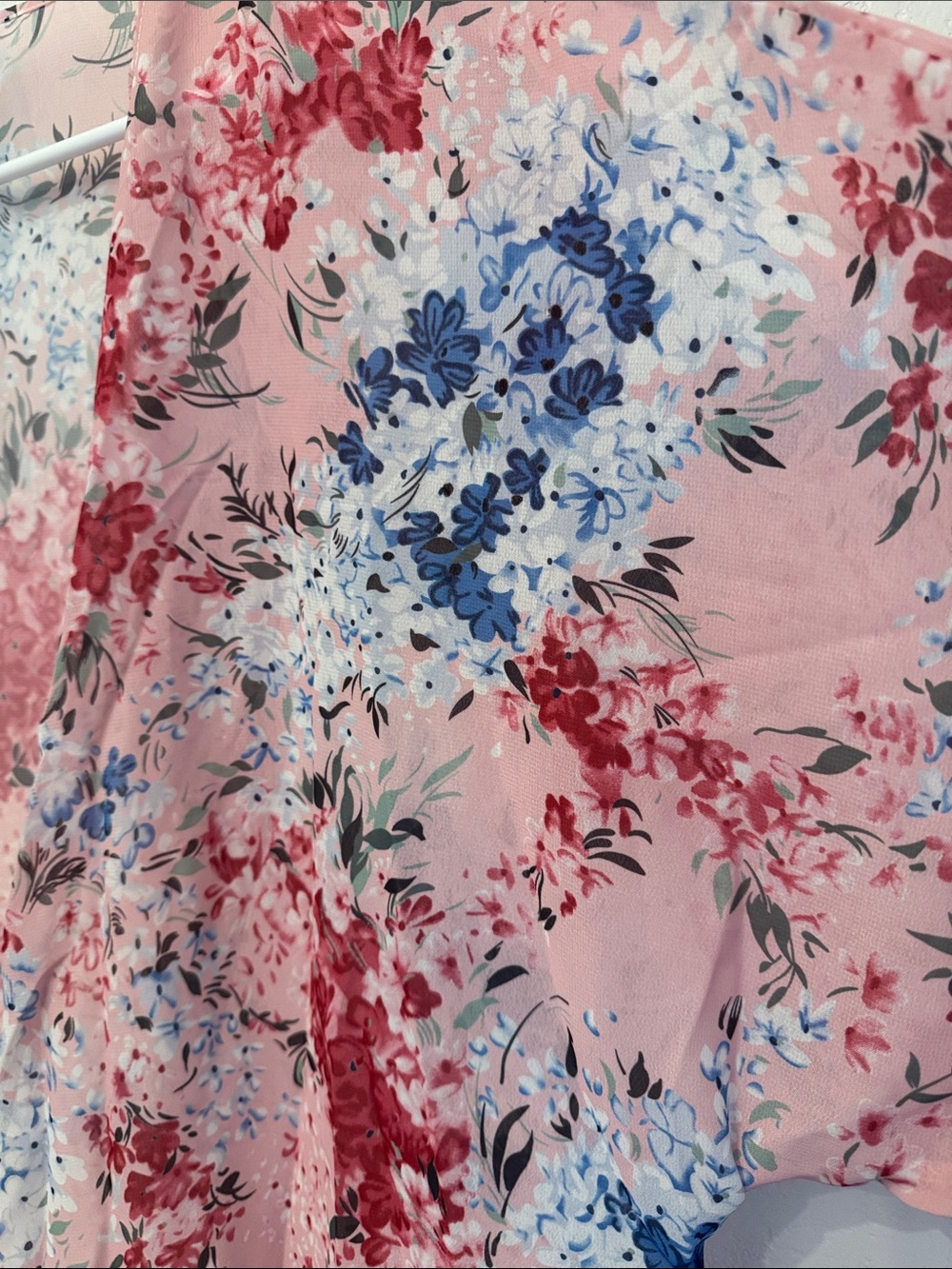 Pink Floral Open-Front Tunic Kimono Jacket - Picture 11 of 15